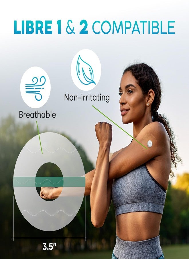 Adamson Freestyle Libre 2 Covers Waterproof – 20 Libre 2 Sensor Covers, Transparent, Long-Lasting, No Glue on Center, Non-Irritating, Easy to Apply and Remove – Ideal for Sports, Swimming, and Daily Use - Image 2